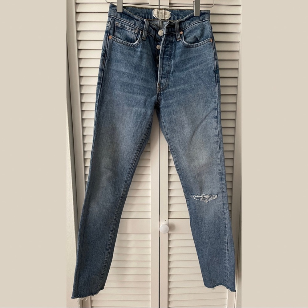 Free People / We The Free High Rise Button Fly Skinny Jeans - Size 24